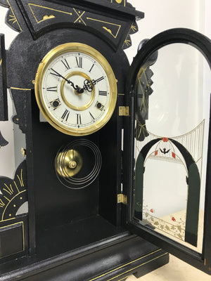 Antique New Haven Quartz Battery Mantel Clock  | eXibit collection