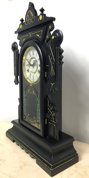 Antique New Haven Quartz Battery Mantel Clock  | eXibit collection