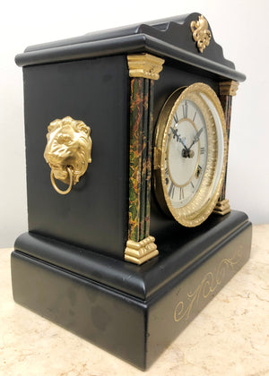 Antique Waterbury Bell & Hammer on Coil Chime Mantel Clock | eXibit collection