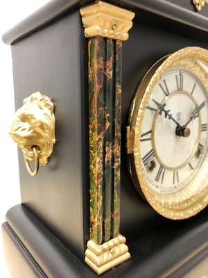 Antique Waterbury Bell & Hammer on Coil Chime Mantel Clock | eXibit collection