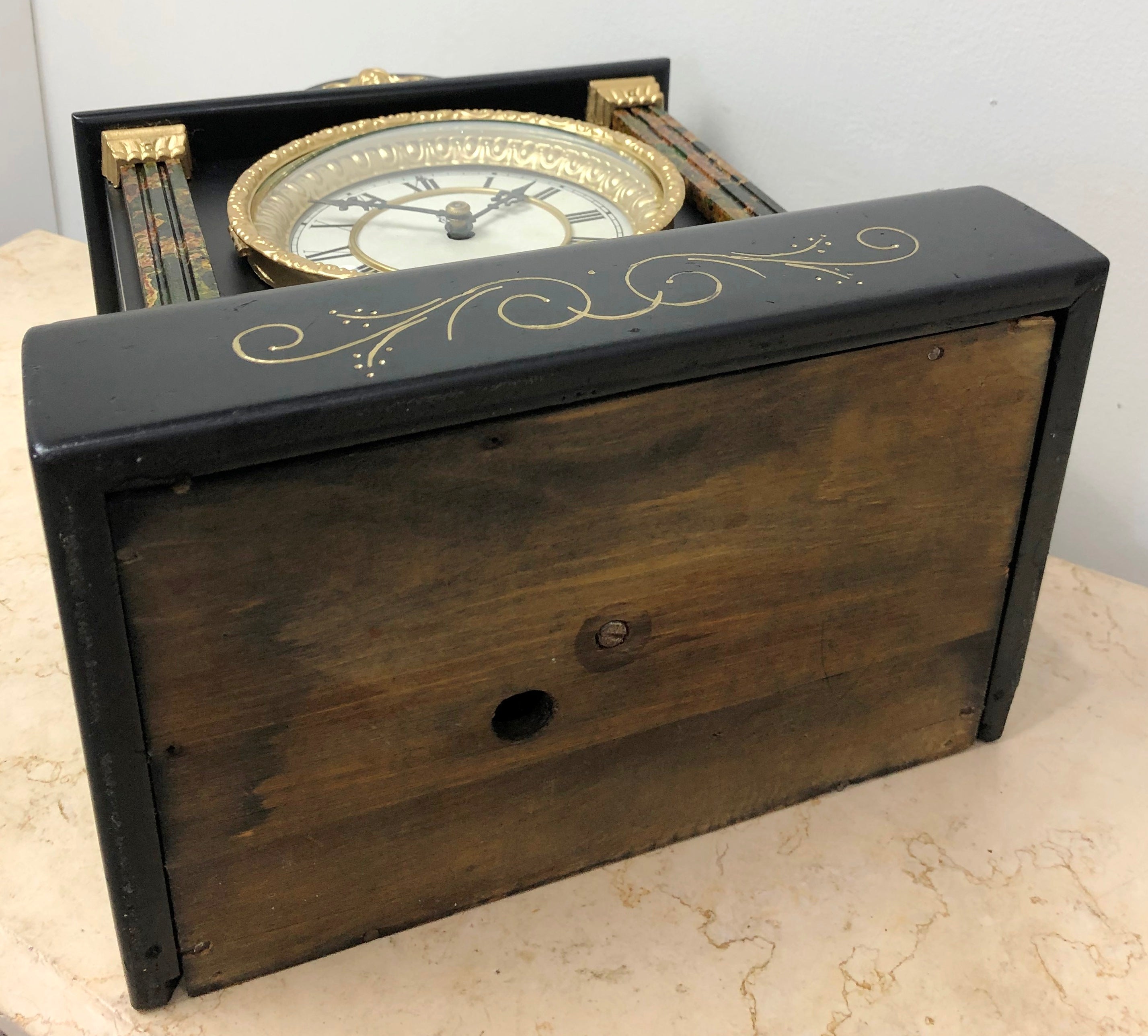 Antique Waterbury Bell & Hammer on Coil Chime Mantel Clock | eXibit collection
