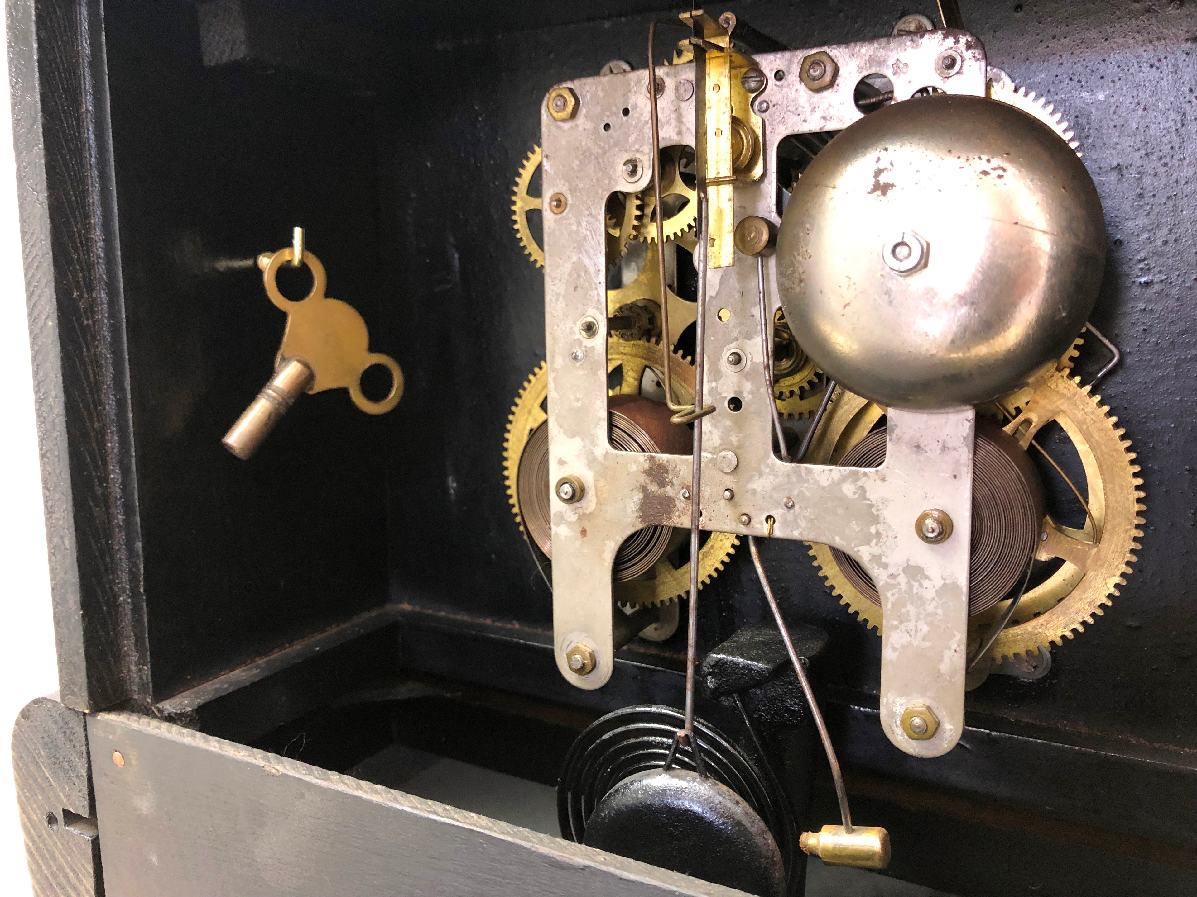 Antique Gilbert Bell & Hammer Chime Mantel Clock | eXibit collection