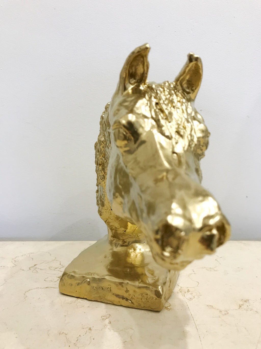 Gold Horse Head Sculpture | Adelaide Clocks
