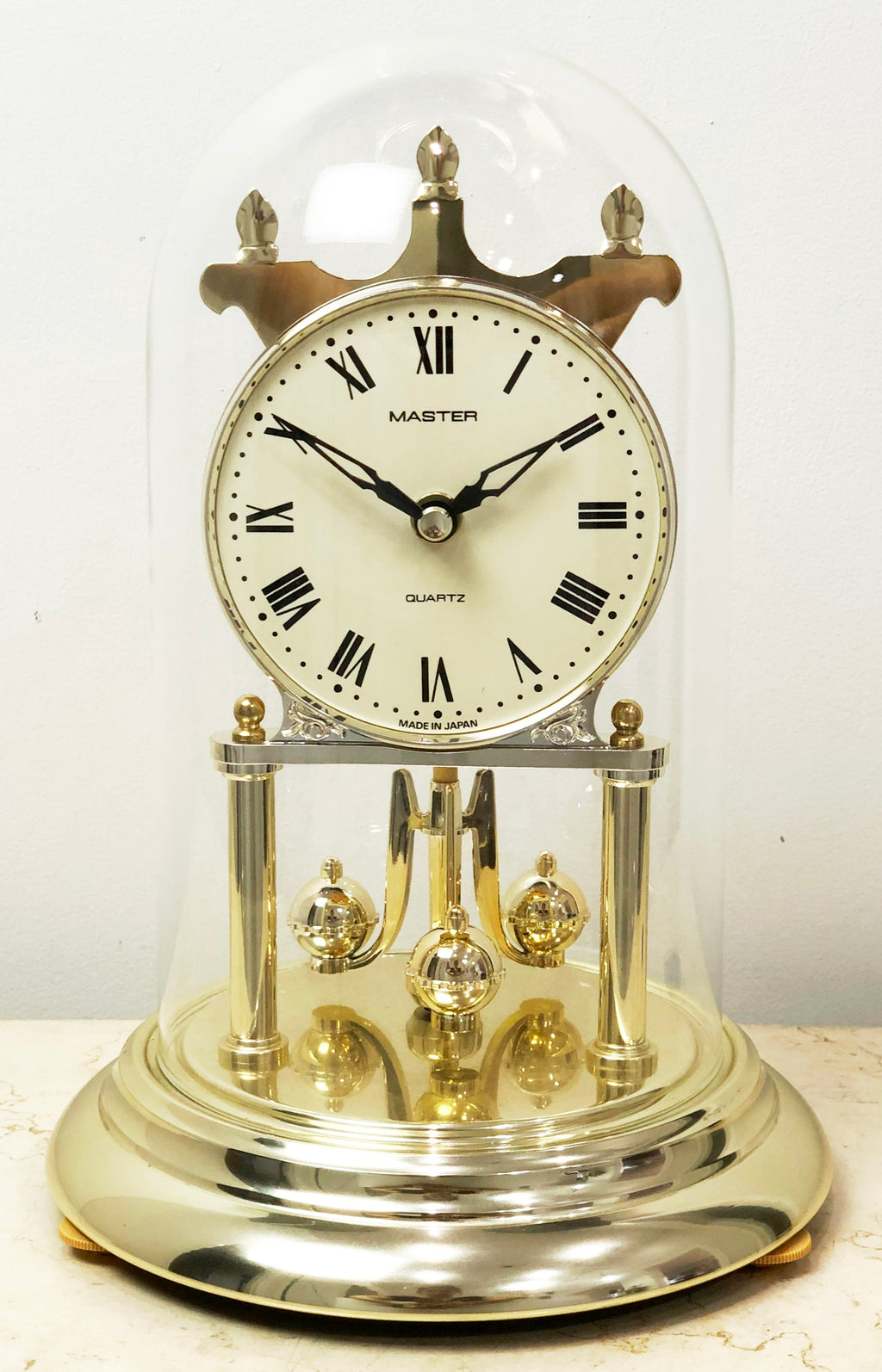 Vintage Master Quartz Japan Glass Dome Mantel Clock | eXibit collection