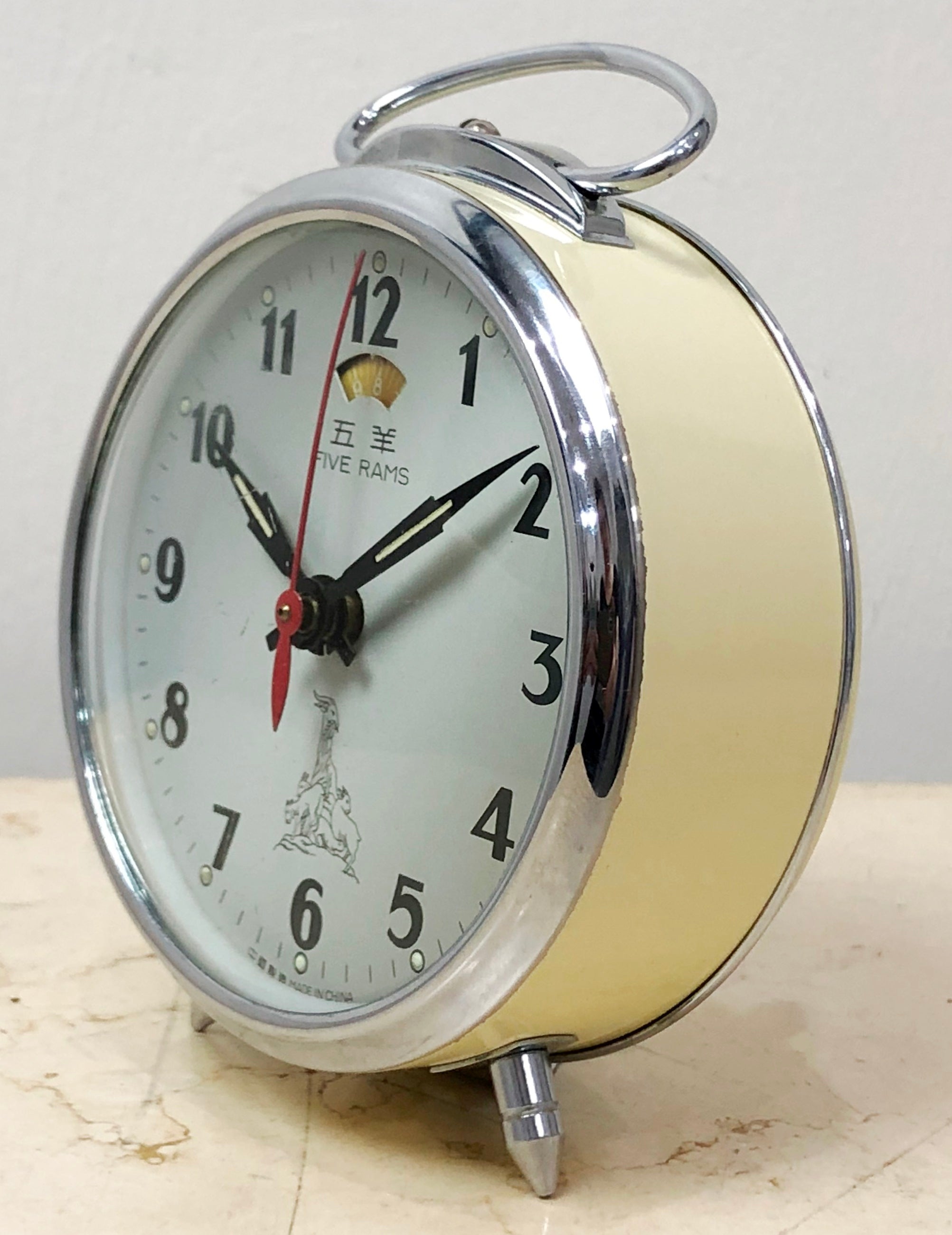 Vintage Five Rams China Alarm Desk Clock | eXibit collection