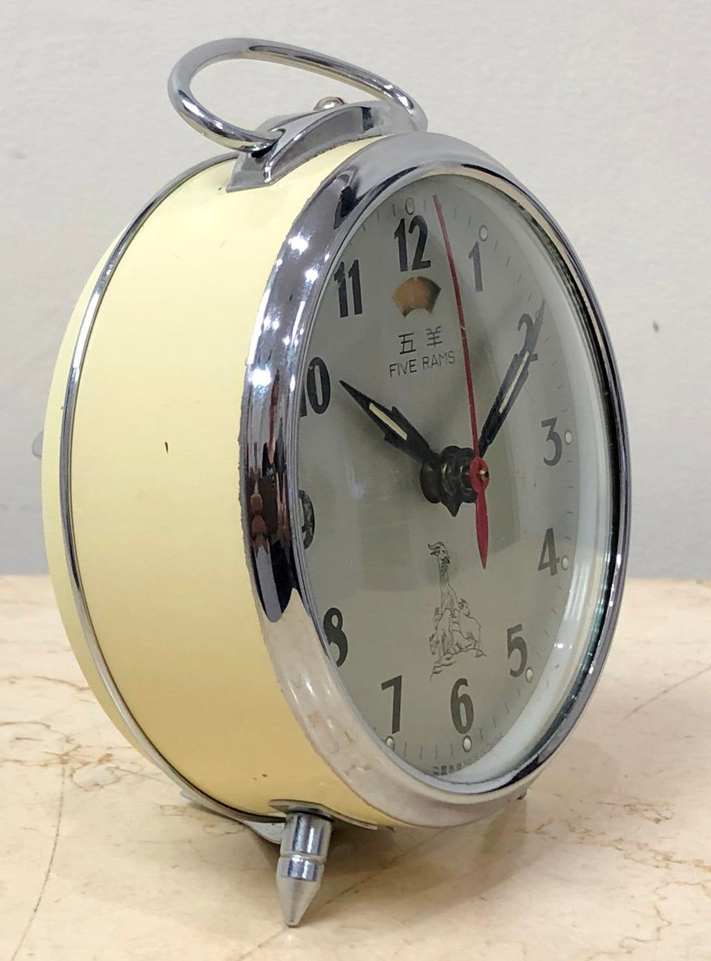 Five Rams Clock Vintage Five Rams China Alarm Desk Clock | Adelaide Clocks