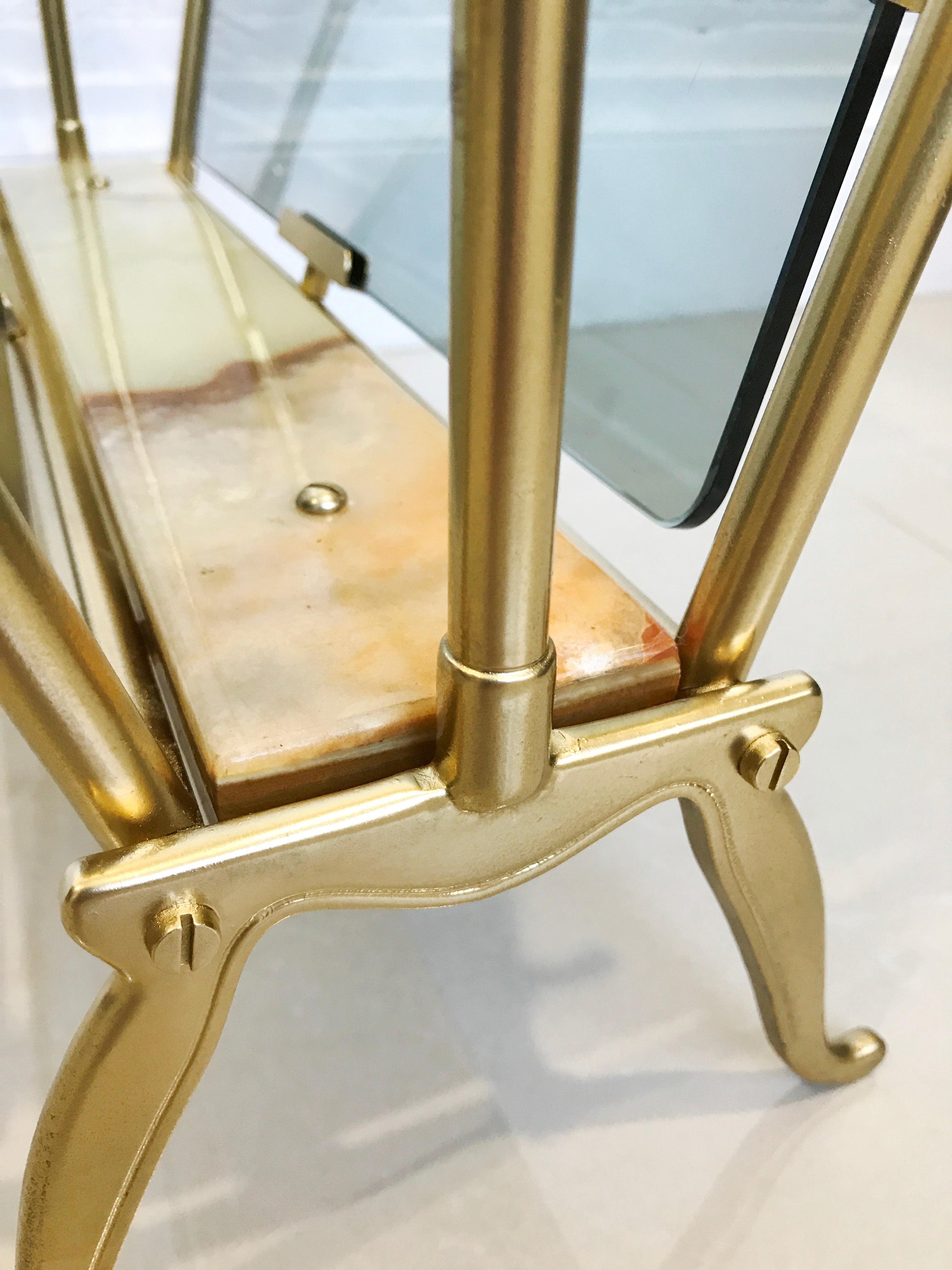 Vintage Brass and Marble Magazine Rack | eXibit collection