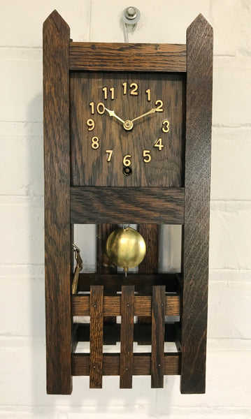 Antique SESSIONS Gothic Oak Wall Clock | eXibit collection