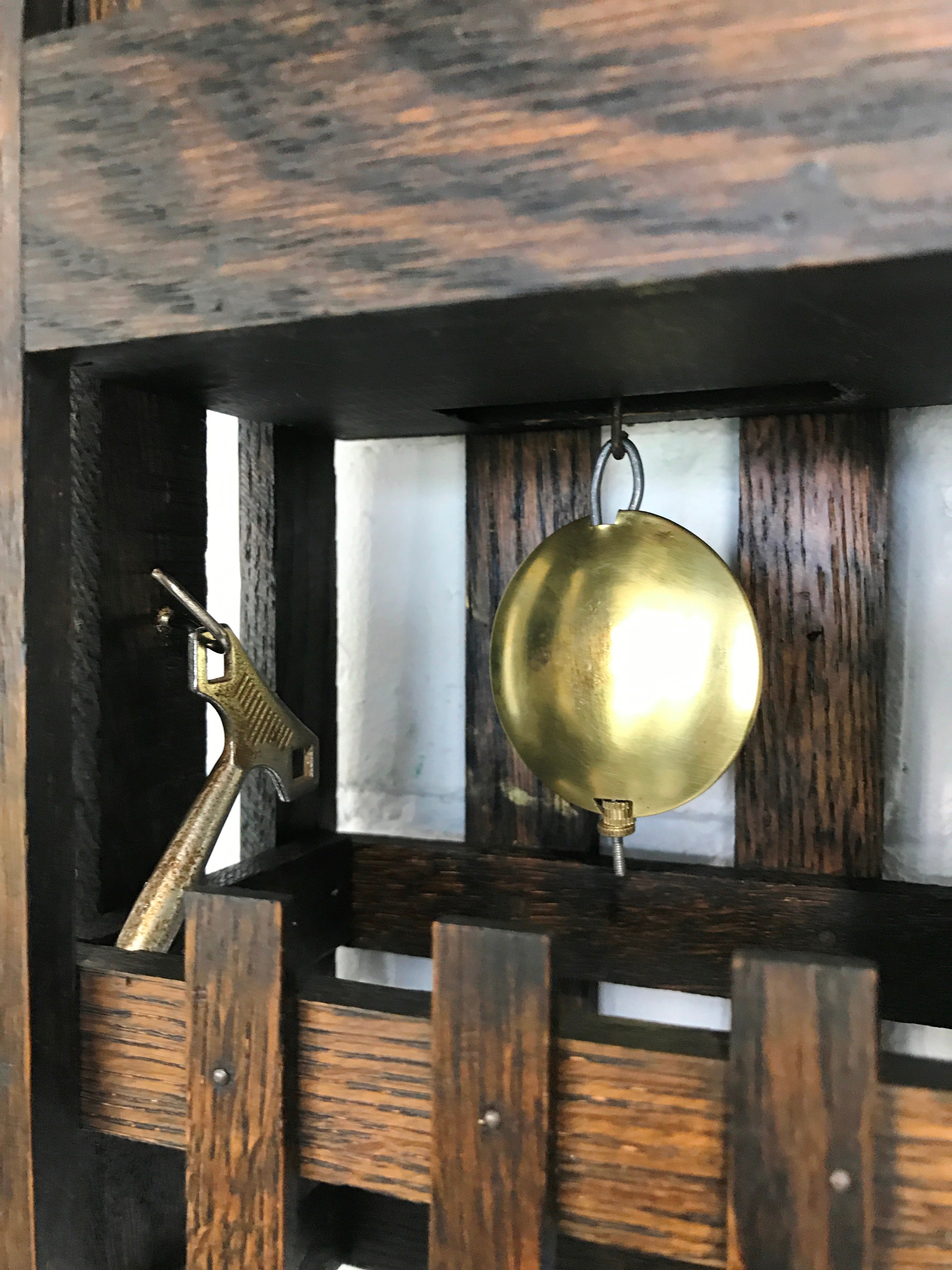 Antique SESSIONS Gothic Oak Wall Clock | eXibit collection