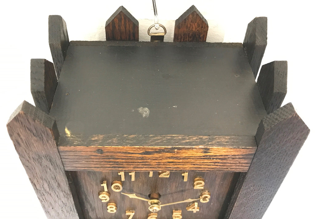 Antique SESSIONS Gothic Oak Wall Clock | eXibit collection