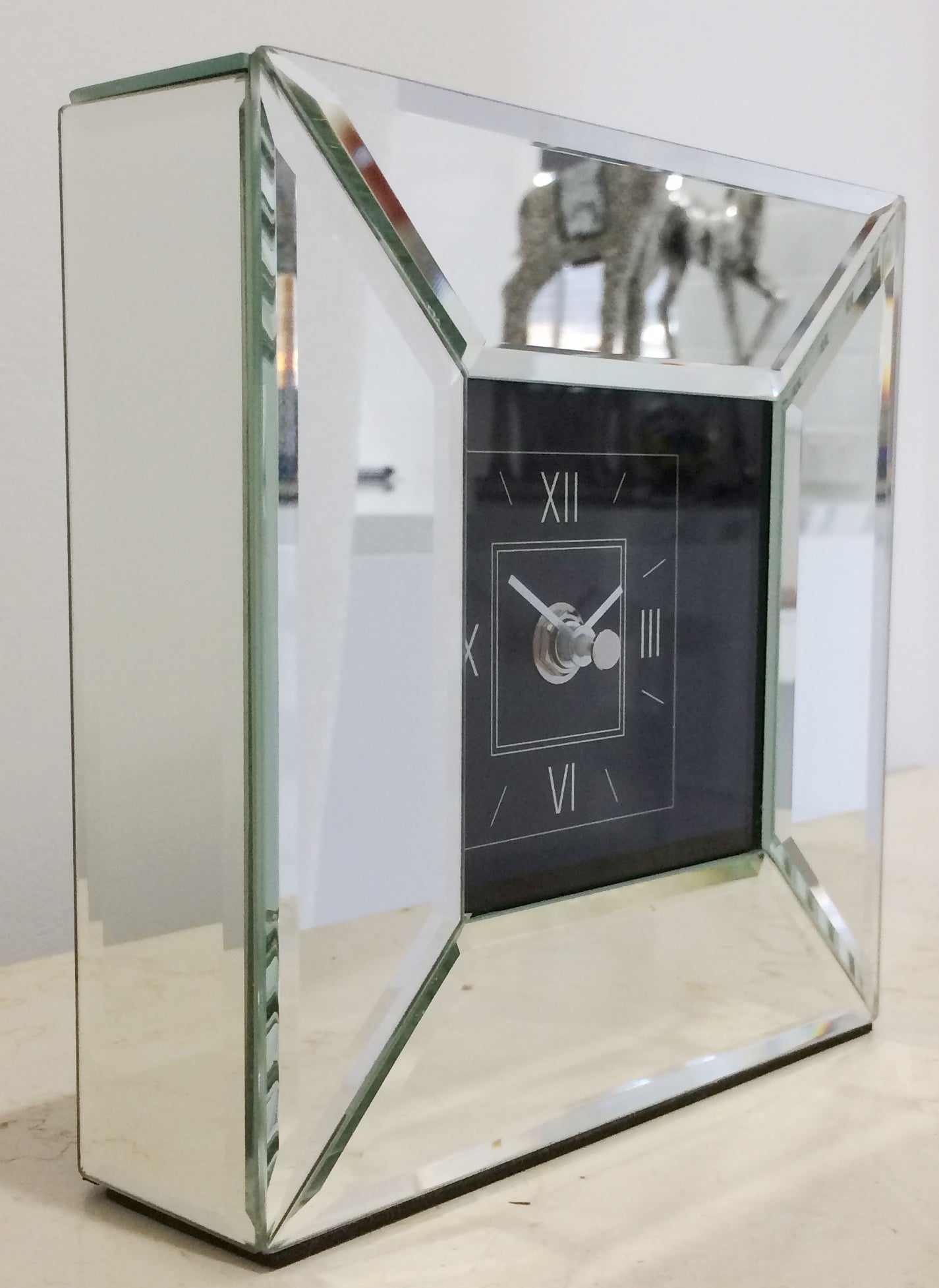 Beveled Mirror Clock  {quartz}