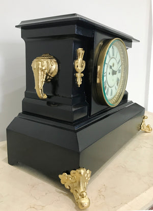 Antique ANSONIA Cast Iron Mantel Clock | eXibit collection