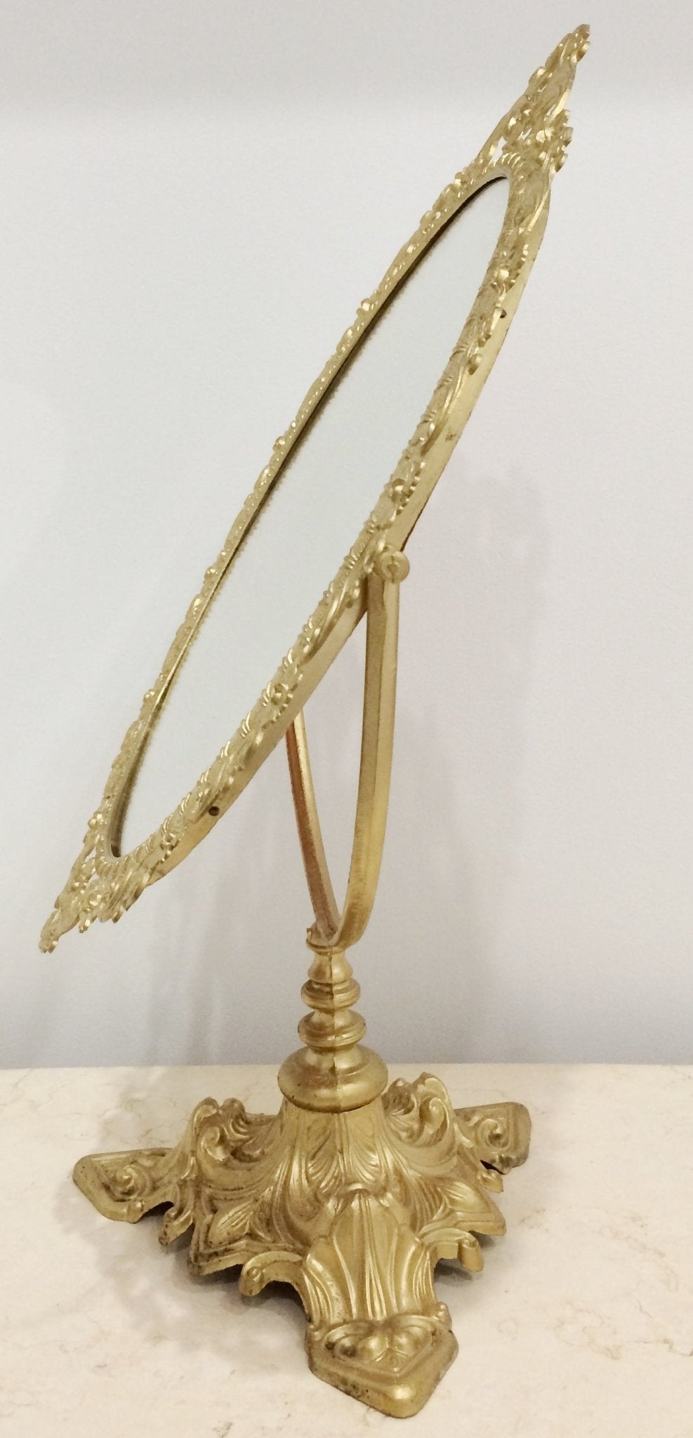 Vintage Original Brass Vanity Dressing Mirror | Adelaide Clocks