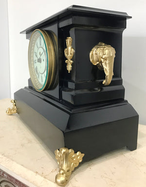 Antique ANSONIA Cast Iron Mantel Clock | eXibit collection