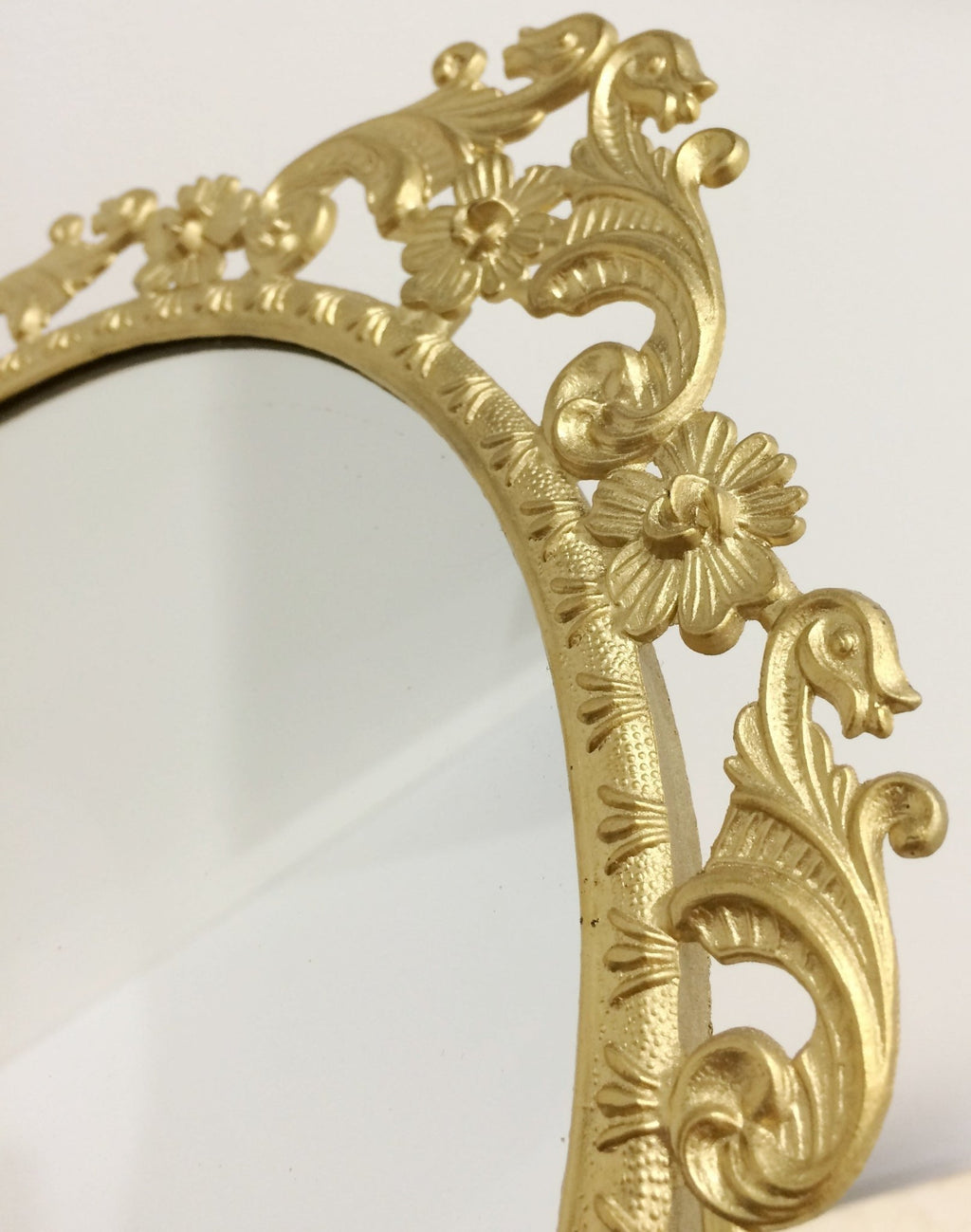 Vintage Original Brass Vanity Dressing Mirror | Adelaide Clocks