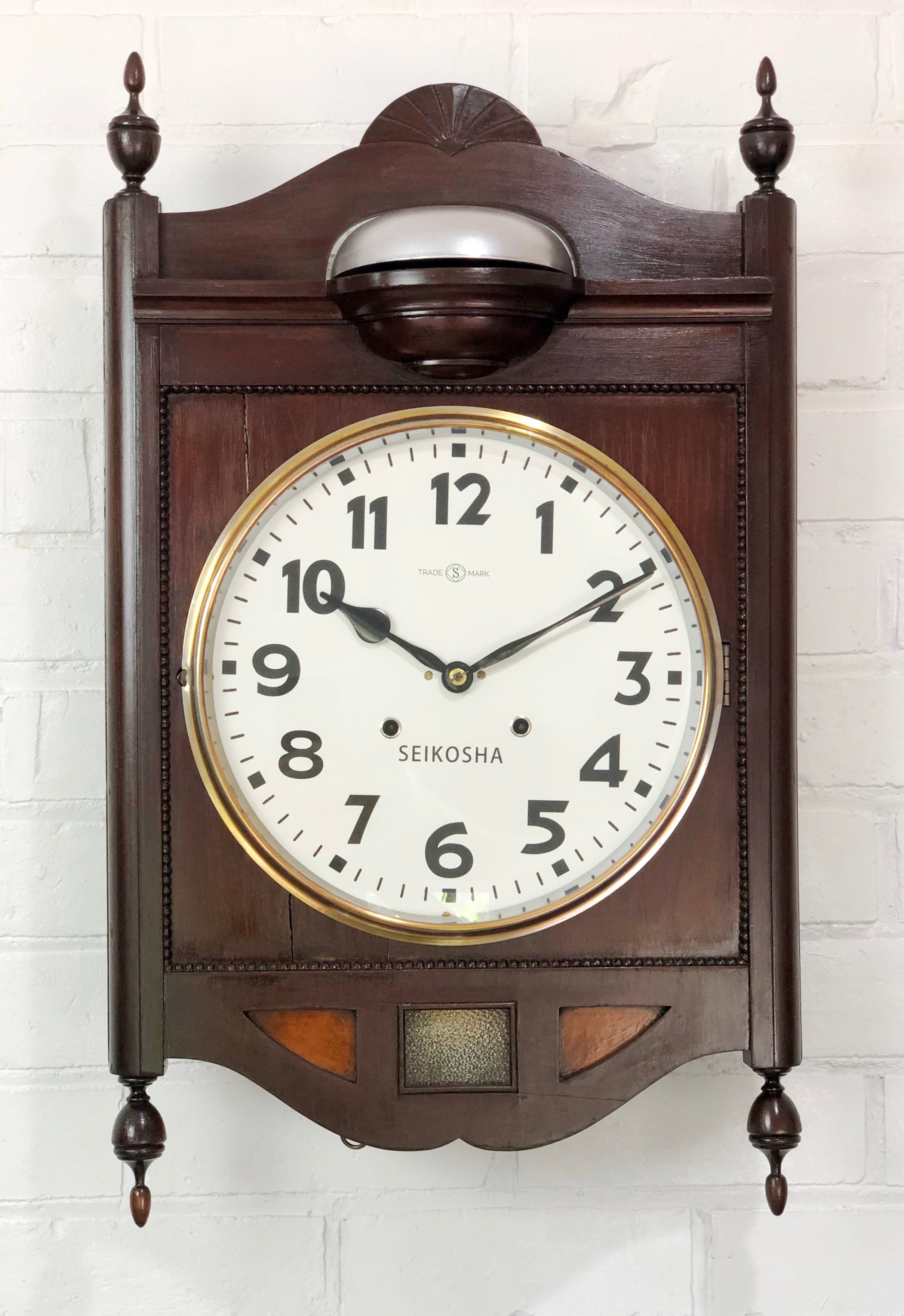 Vintage SEIKOSHA Top Bell Hammer Chime Wall Clock | eXibit collection