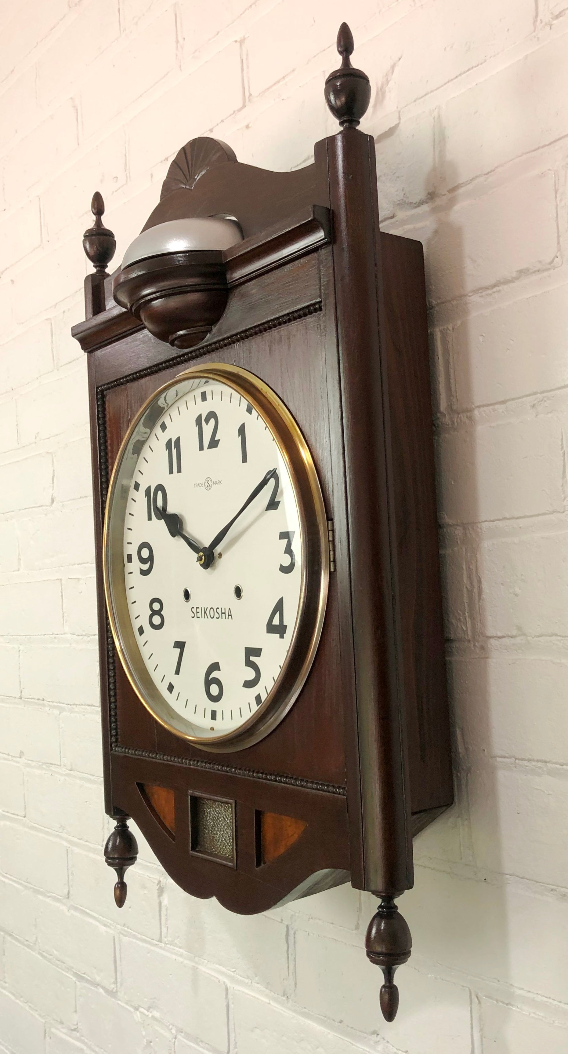 Vintage SEIKOSHA Top Bell Hammer Chime Wall Clock | eXibit collection