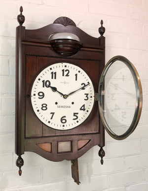 Vintage SEIKOSHA Top Bell Hammer Chime Wall Clock | eXibit collection