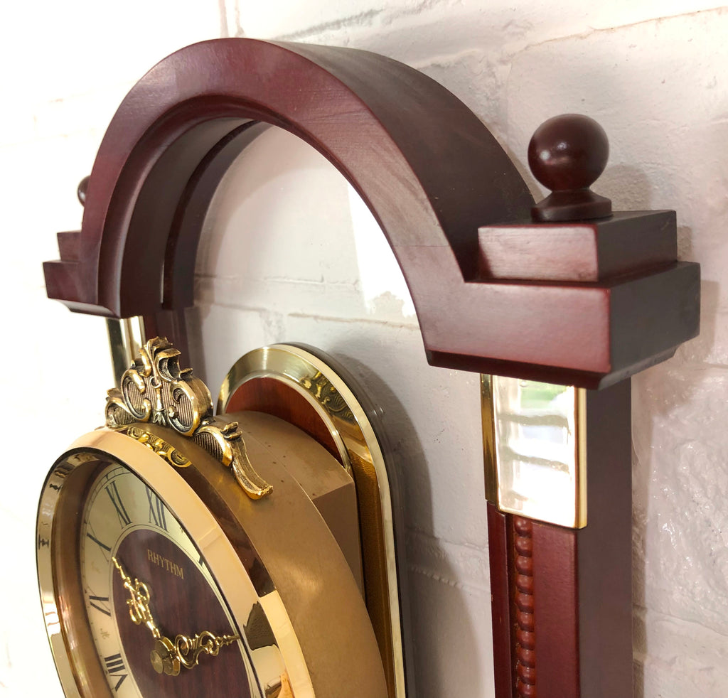 Vintage Style RHYTHM Pendulum Swing Silent Wall Clock | eXibit collection