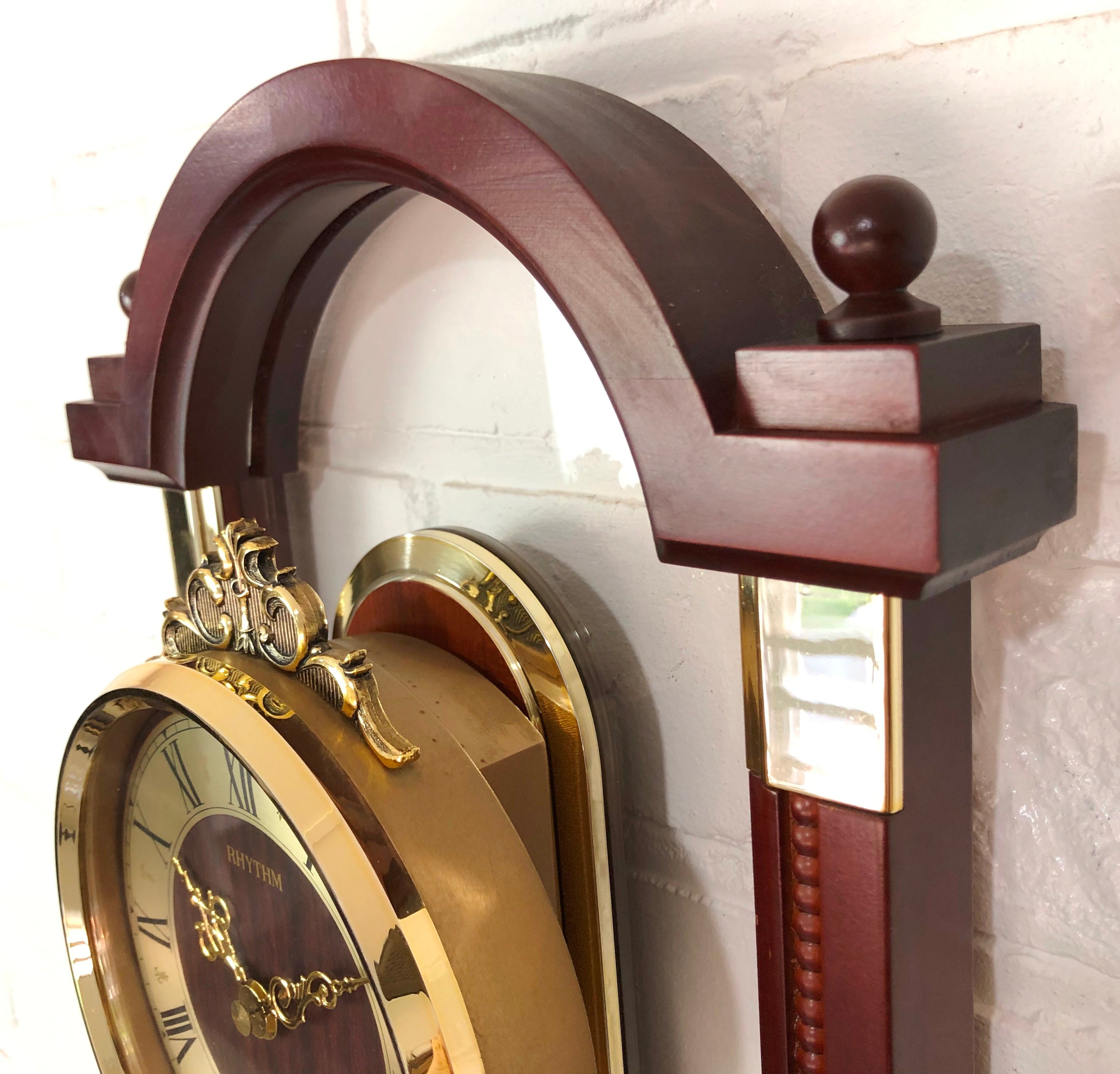 Vintage Style RHYTHM Pendulum Swing Silent Wall Clock | eXibit collection