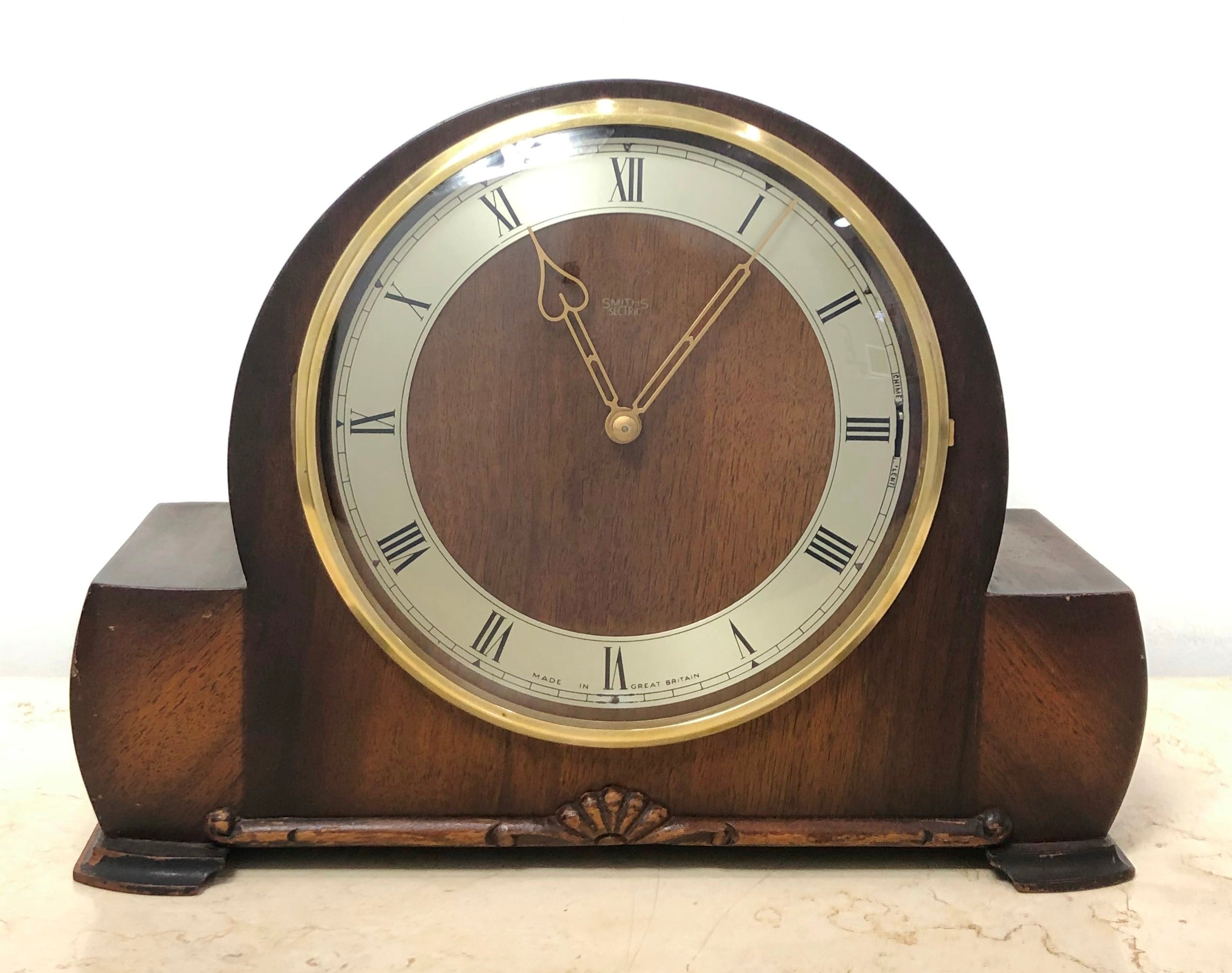 Vintage SMITH SECTRIC Electric WESTMINSTER Chime Mantel Clock  | eXibit collection