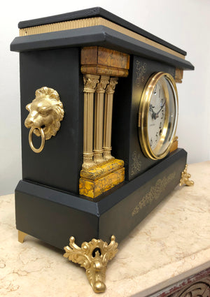 Antique Ingraham Bell and Hammer Chime Mantel Clock  | eXibit collection
