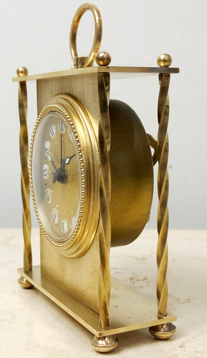 Vintage Brass WEHRLE German Alarm Desk Clock | eXibit collection