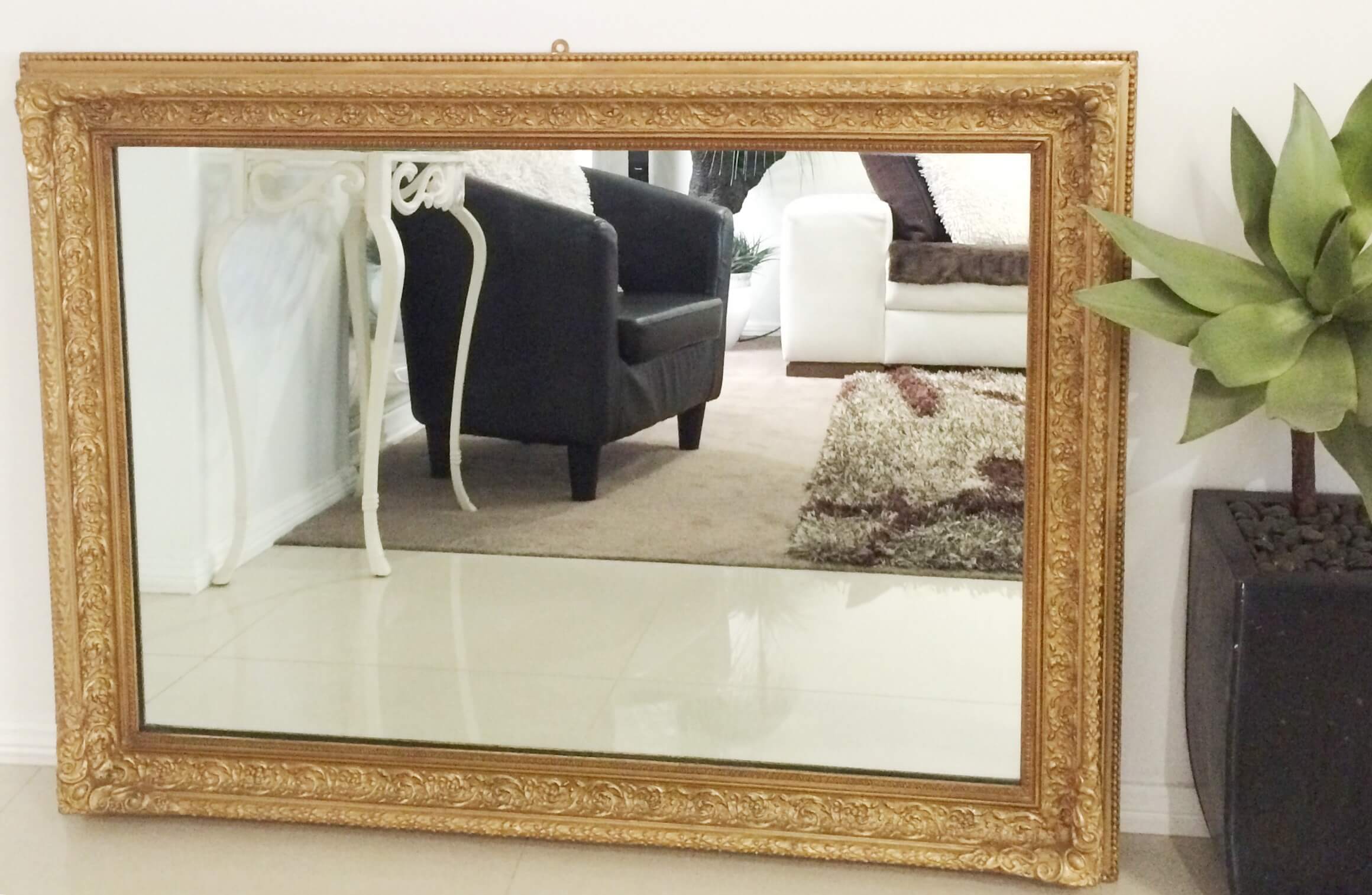 HUGE Vintage Ornate Gold Wall Mirror | eXibit collection