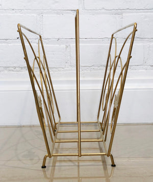 Vintage Gold Metal Ornate Magazine Rack | eXibit collection