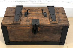 Antique Wooden HUTCHINSON Carpenters Tool Box | eXibit collection