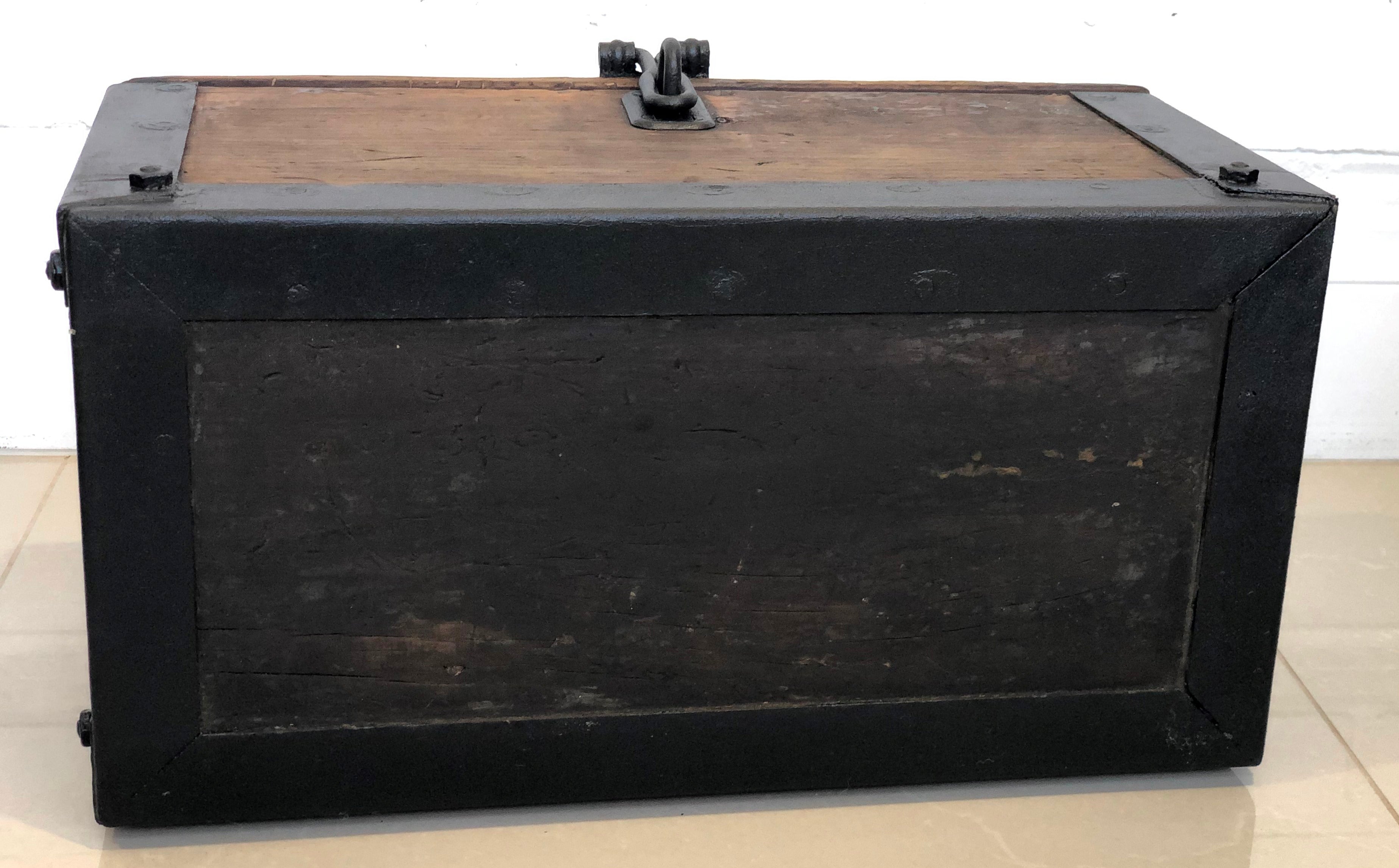 Antique Wooden HUTCHINSON Carpenters Tool Box | eXibit collection