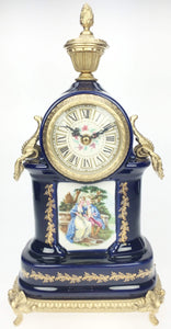Vintage Period Style Porcelain Quartz Mantel Clock | eXibit collection