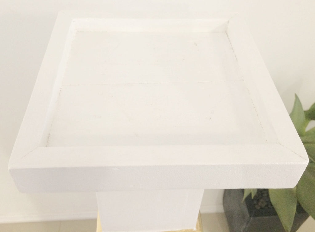 Vintage White & Gold Pedestal Stand  | eXibit collection