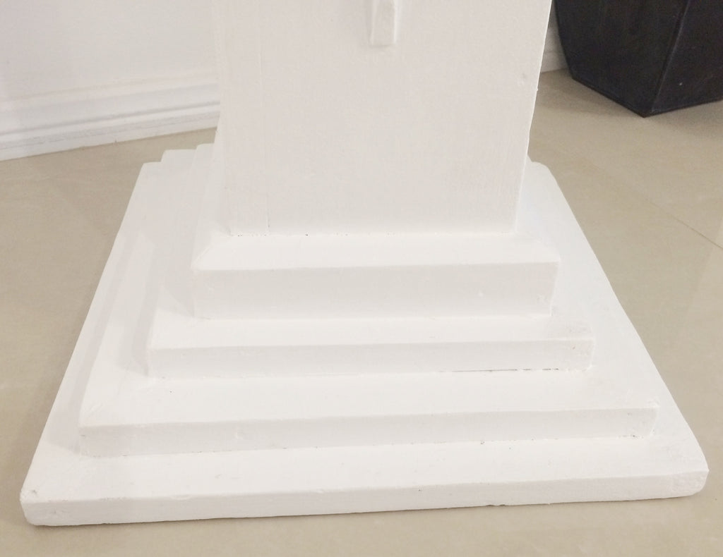 VINTAGE Wooden White Pedestal Stand  | eXibit collection