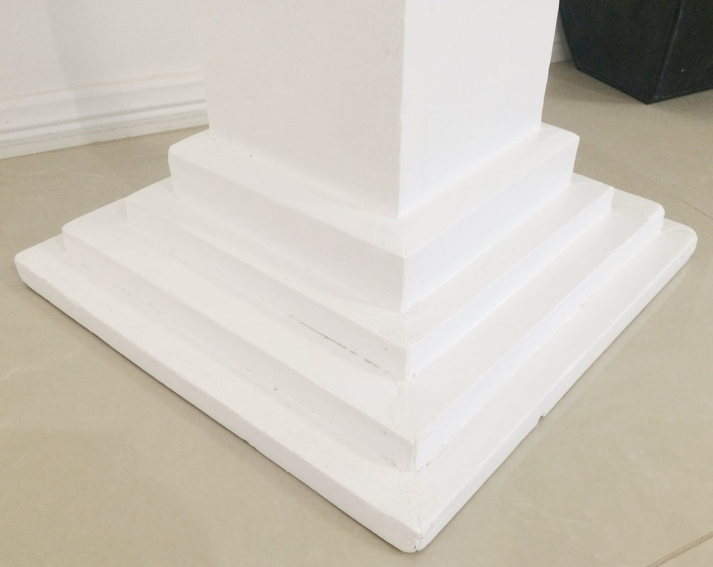 VINTAGE Wooden White Pedestal Stand  | eXibit collection
