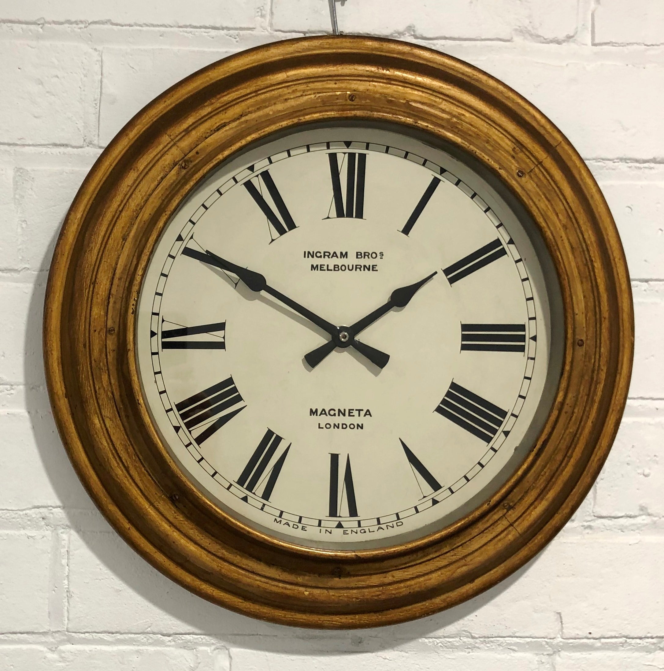 Antique Round Station Quartz Battery Wall Clock  | eXibit collection