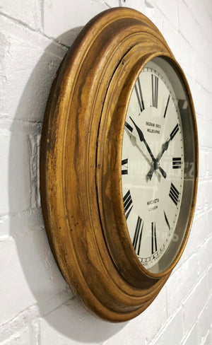 Antique Round Station Quartz Battery Wall Clock  | eXibit collection