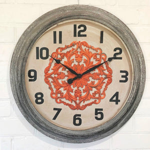 NEW Industrial Metal Abstract Round Battery Wall Clock | eXibit collection