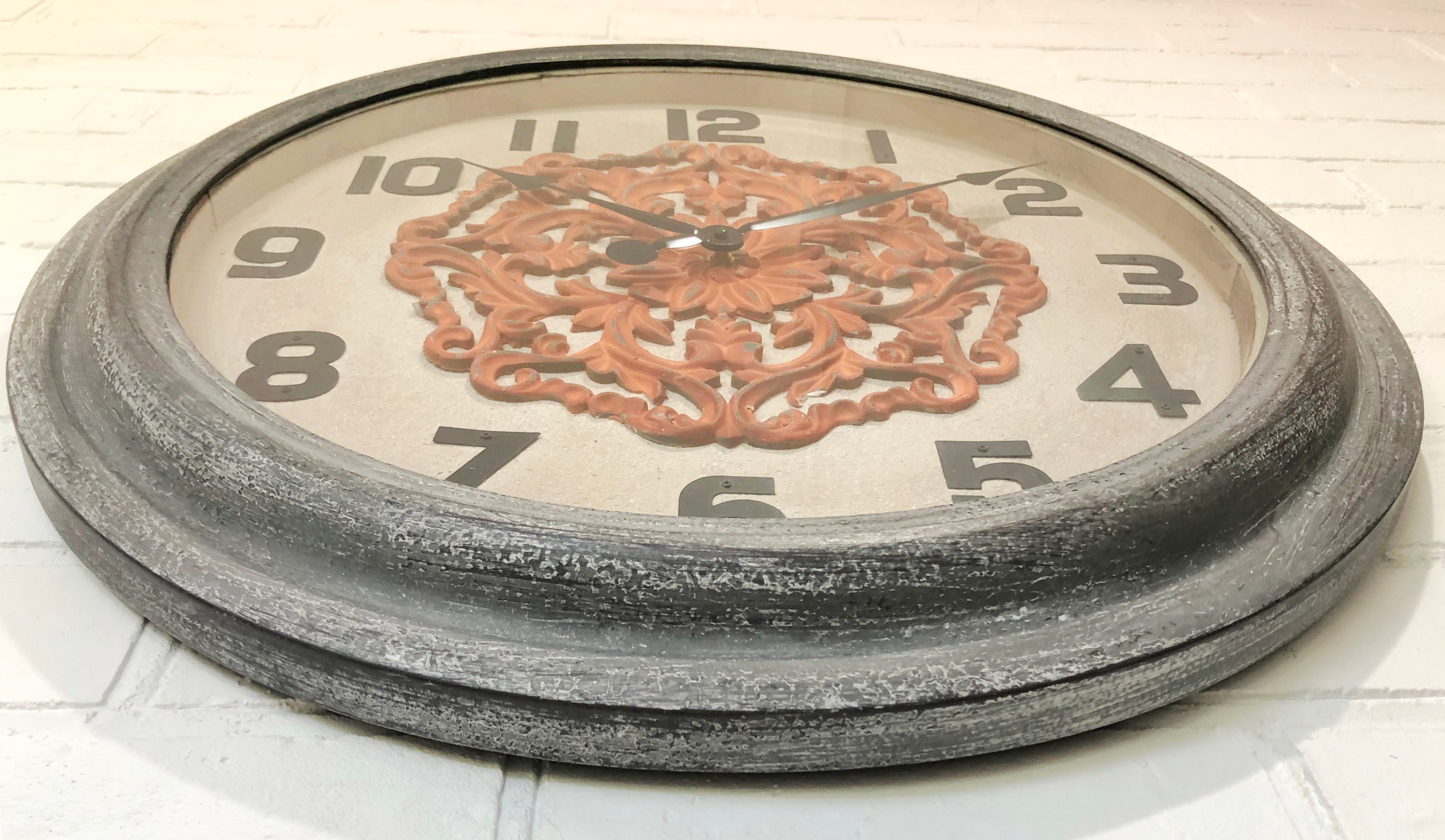 NEW Industrial Metal Abstract Round Battery Wall Clock | eXibit collection