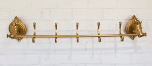 Vintage BRASS Horse Head Wall Hanging Coat/Hat Rack | eXibit collection