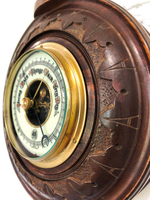 Vintage Wall Barometer & Thermometer | eXibit collection