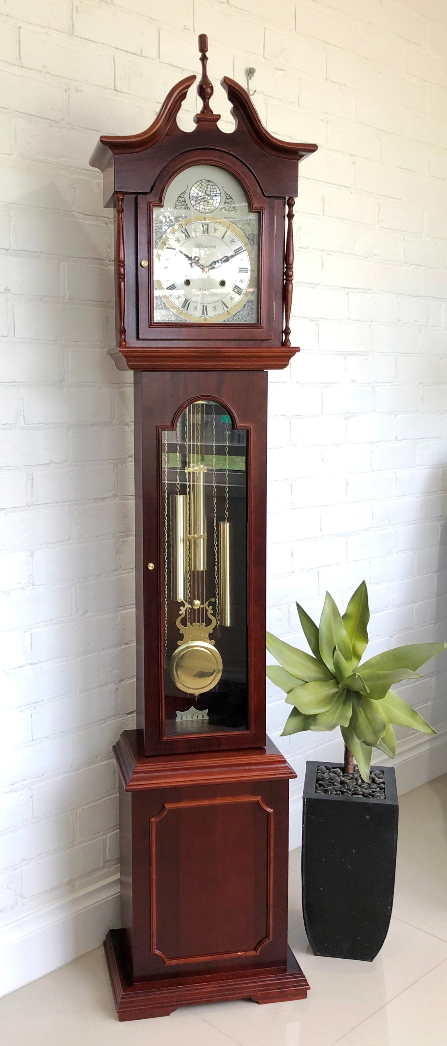 Vintage 31x Day Tempus Fugit WENTWORTH Grandfather Clock | eXibit collection