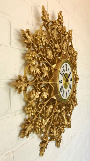 Vintage NEW HAVEN Starburst Ornate Wall Clock | eXibit collection