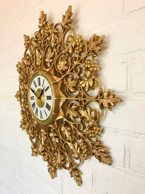 Vintage NEW HAVEN Starburst Ornate Wall Clock | eXibit collection