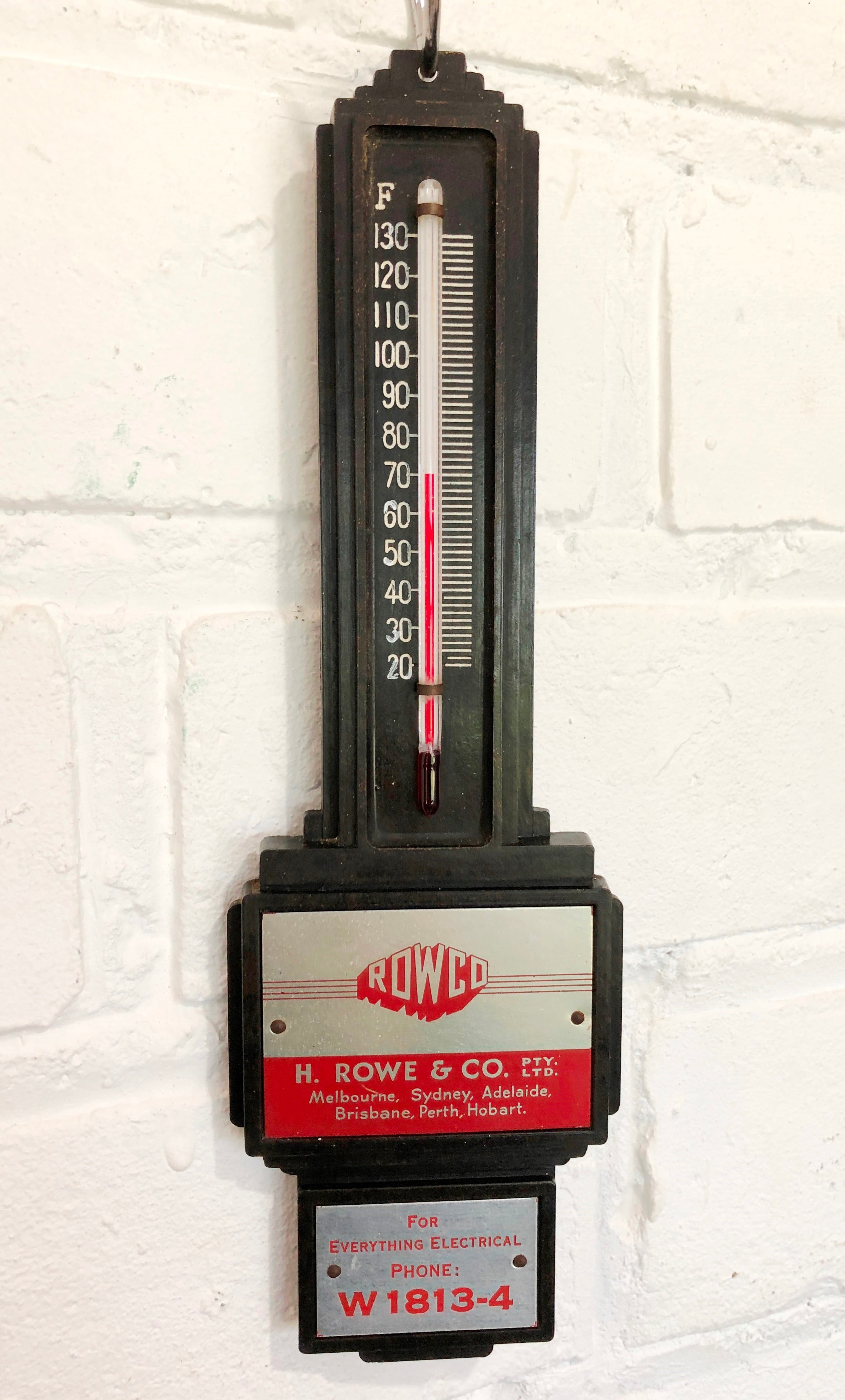 Vintage ROWCO Electrical Bakelite Wall Thermometer | eXibit collection