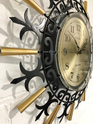 Vintage FOCAL Starburst Battery Wall Clock | eXibit collection