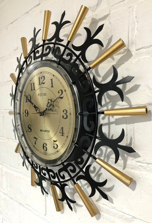 Vintage FOCAL Starburst Battery Wall Clock | eXibit collection