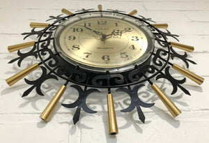Vintage FOCAL Starburst Battery Wall Clock | eXibit collection