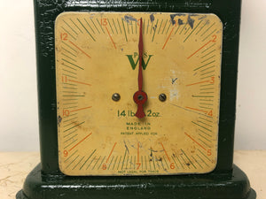 Vintage PS & W Green Kitchen Scale | eXibit collection