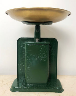 Vintage PS & W Green Kitchen Scale | eXibit collection